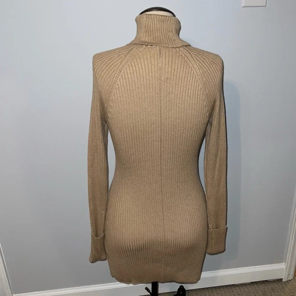 NWT White House Black Market WHBM Long Sleeve Turtleneck Pointelle Tunic XS